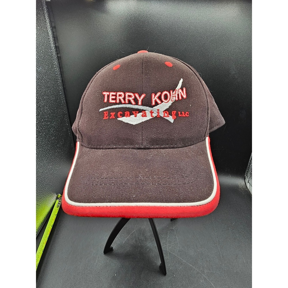 Terry Kohn Excavating LLC OC Brown Red Baseball Hat Git-R-Dug Adjustable Cap